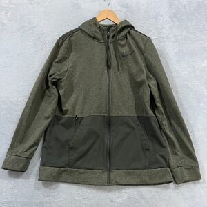 Nike Hoodie Men's Large Therma Dri-FIT Full Zip Green CU6231-356 Activewear